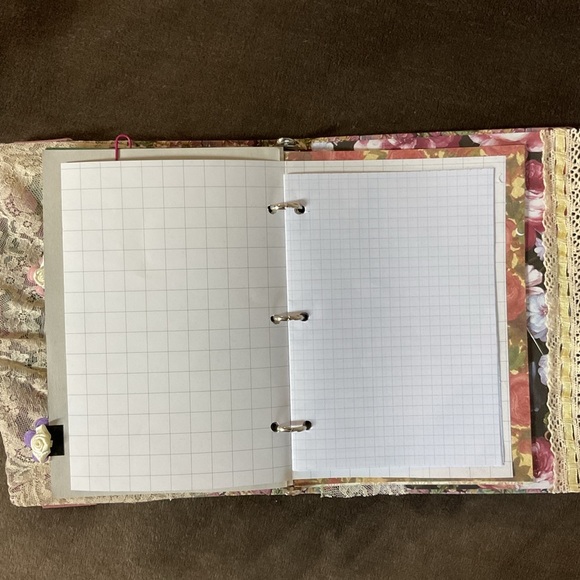 Handmade romantic floral altered binder journal 9” x 6.5” - Picture 12 of 17